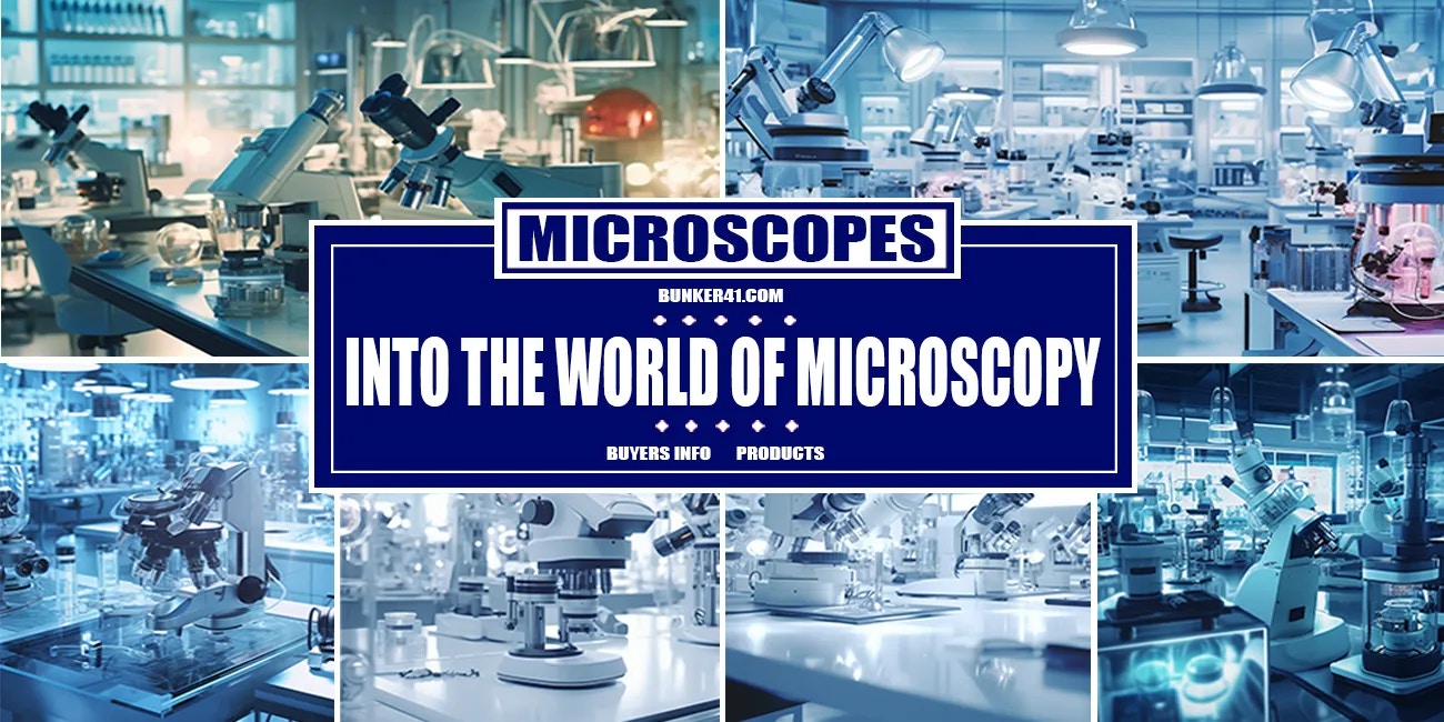 a-collage-of-microscopes-inside-a-fairly-lit-white-laboratory-setting---microscopes--into-the-world-of-microscopy